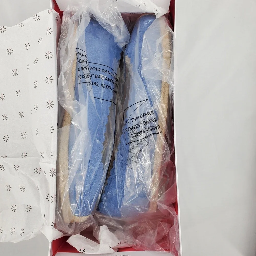 Isaac Mizrahi Live Womens 8M Espadrille‎ Flat Coastal Blue Suede New In Box